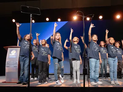 Students from California School for the Deaf, Riverside performing