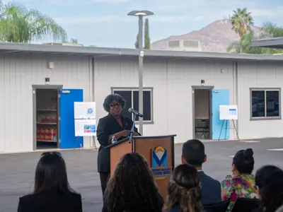 Speaker at large outdoor event