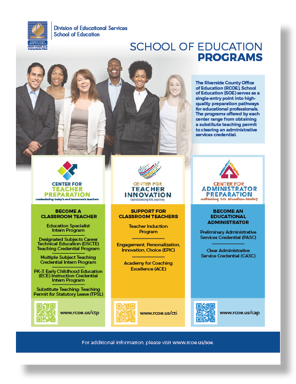 School of Education Programs flyer