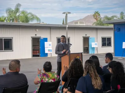 Speaker at outdoor event