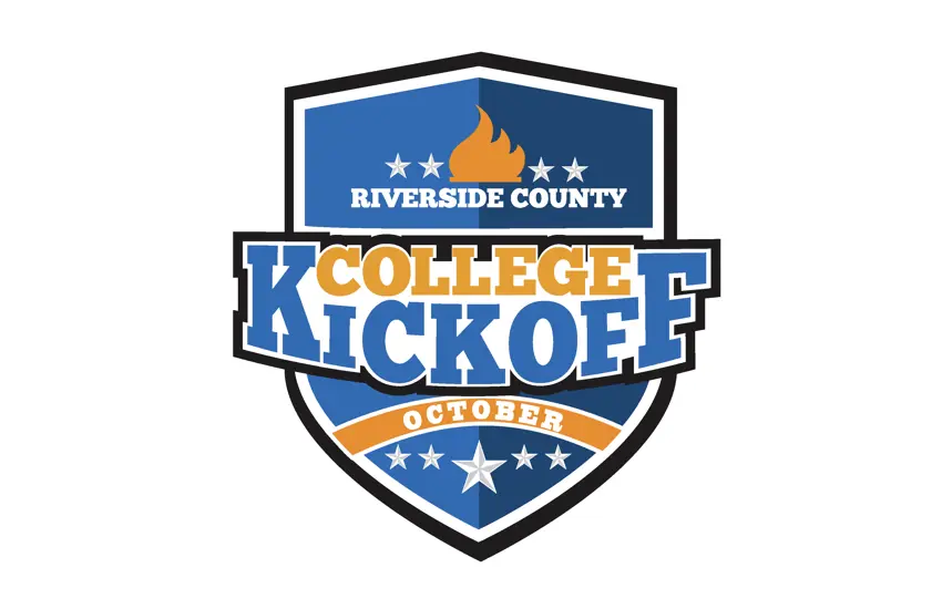 Riverside County College Kickoff logo. October.