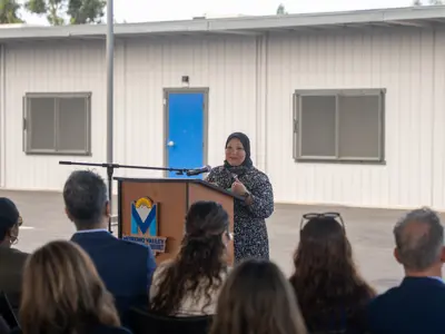 Speaker at outdoor event