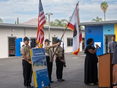 Color guard and national anthem singer