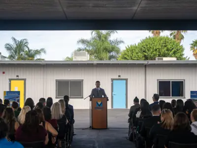 Speaker at outdoor event